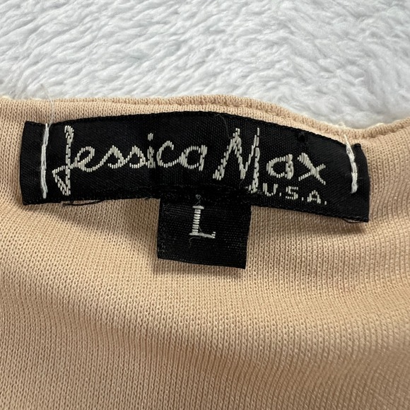 Jessica Max Lace Fringe Y2K Top Sz L Ivory Western Clean Girl Casual Stretch USA - Picture 9 of 12